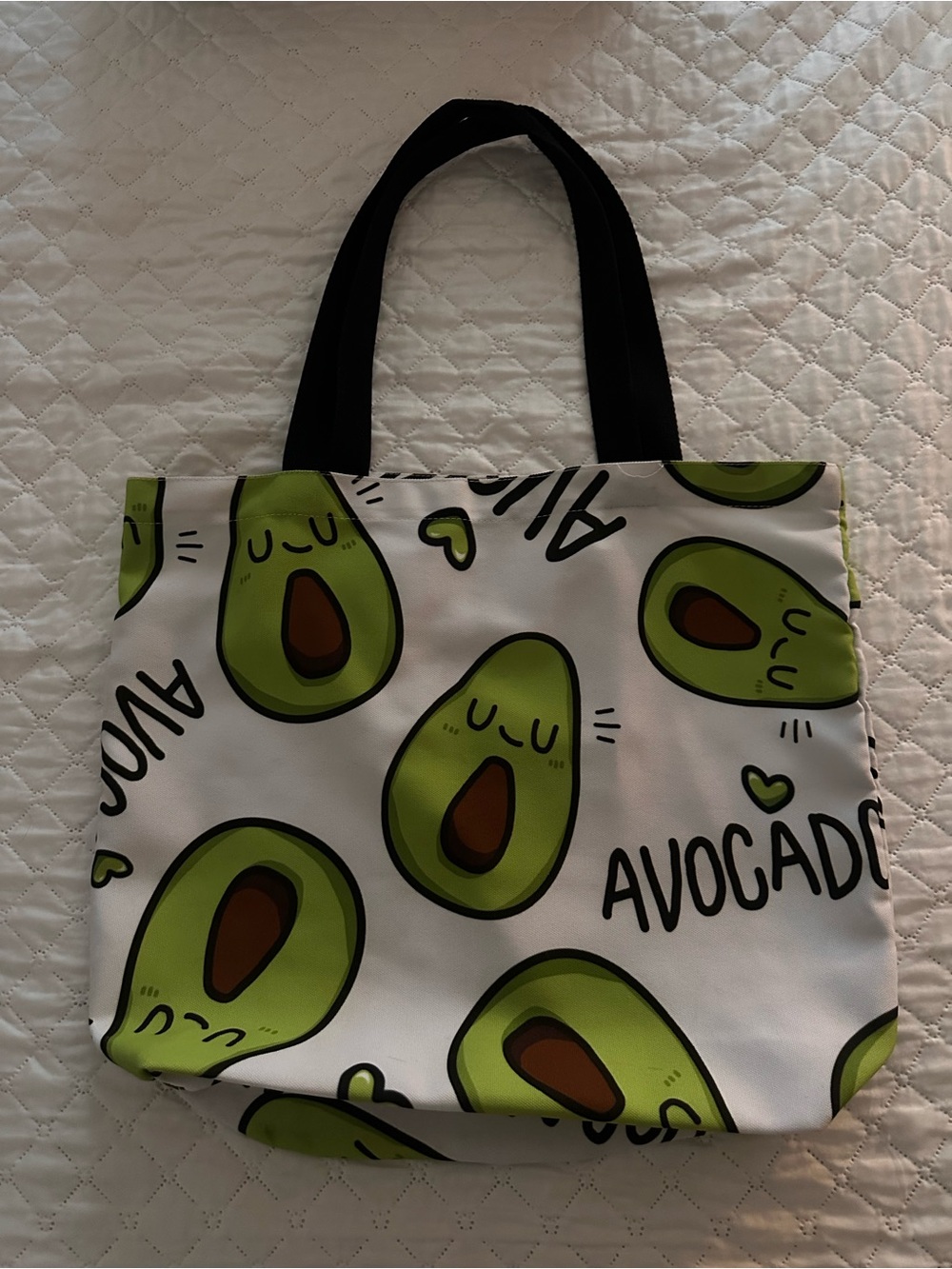 Avocado Pattern Canvas Tote Bag - Green